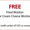 Lins Little China FREE Fried Wonton or Cream Cheese Wonton